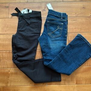 NWT-  Girls Jeans and Black Chinos - size 6x/7x